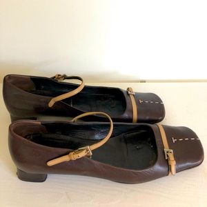 Prada Mary Janes. 1” block heel - great for casual or work.